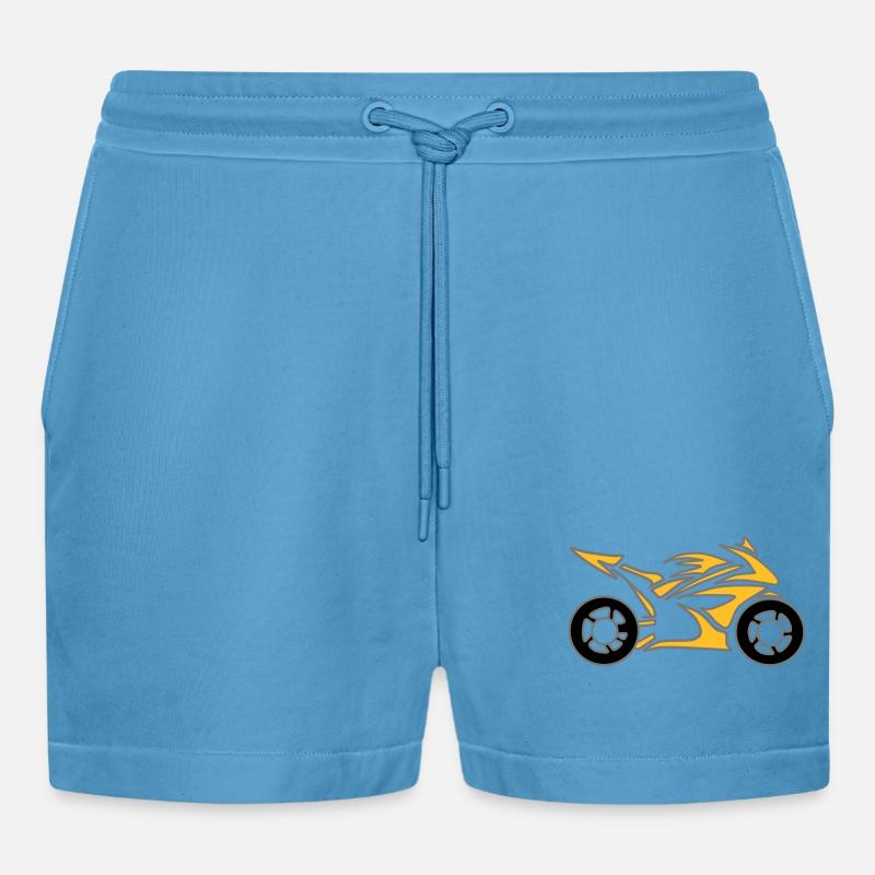 Moto Vélo Chopper Mobylette Roll - Short bio décontracté court fabriqué en UE -  Sol Blue