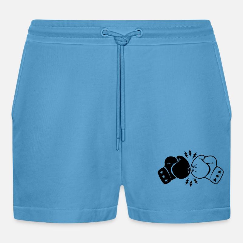 Boxboxhandschuhe Kontakt mit Blitz - Organic Relaxed Cropped Shorts Made in EU -  Sol Blue