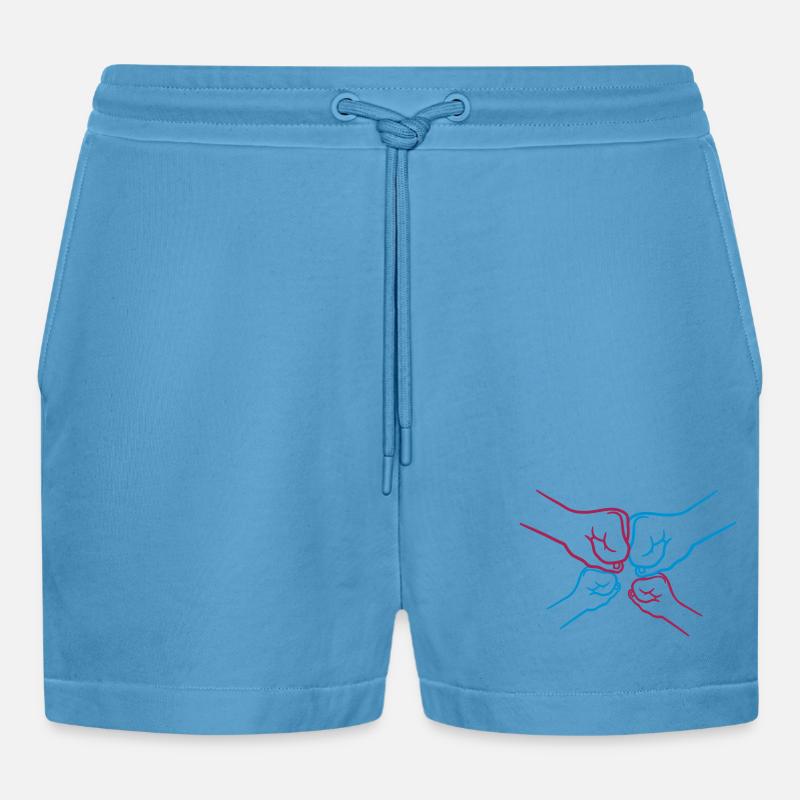 Fäuste 2 Kinder - Organic Relaxed Cropped Shorts Made in EU -  Sol Blue