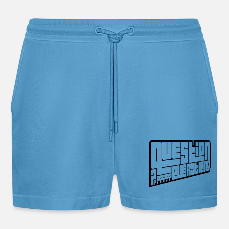Kritisch Question Everything - Organic Relaxed Cropped Shorts Made in EU -  Sol Blue