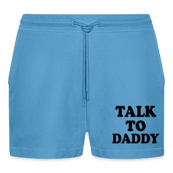 Talk to daddy - Organic Relaxed Cropped Shorts Made in EU -  Sol Blue - Vorne
