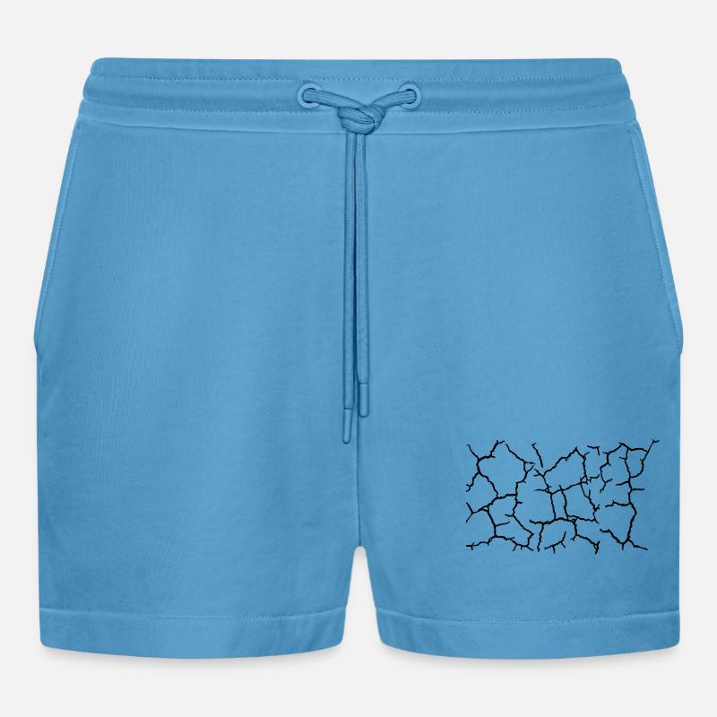 Boden Risse Muster Textur - Organic Relaxed Cropped Shorts Made in EU -  Sol Blue