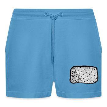 Katzenklo inspiriert Helge Schneider Bilderrätsel - Organic Relaxed Cropped Shorts Made in EU -  Sol Blue - Vorne