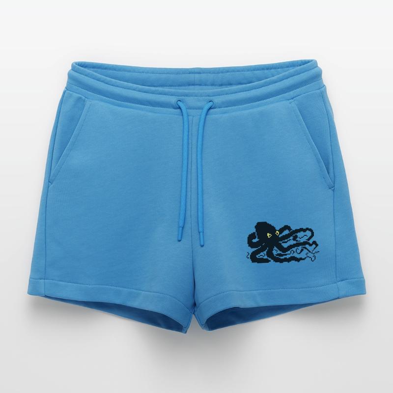 Pieuvre pixel 8 bits Short bio décontracté court fabriqué en UE