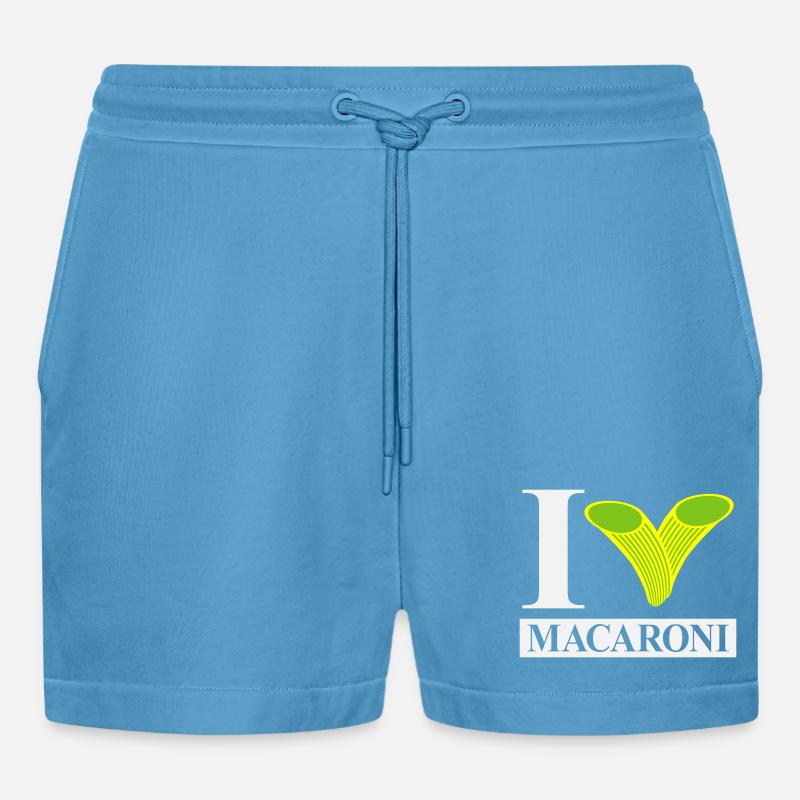 J’adore les macaronis - Short bio décontracté court fabriqué en UE -  Sol Blue