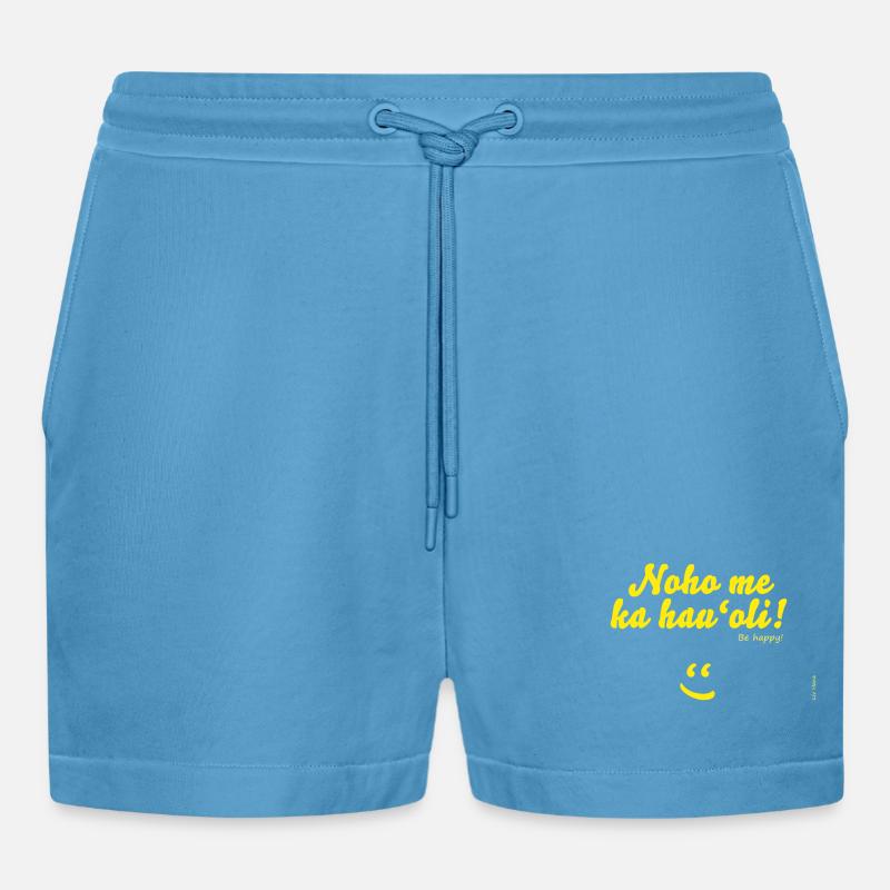 Noho me ka hau'oli! - Organic Relaxed Cropped Shorts Made in EU -  Sol Blue