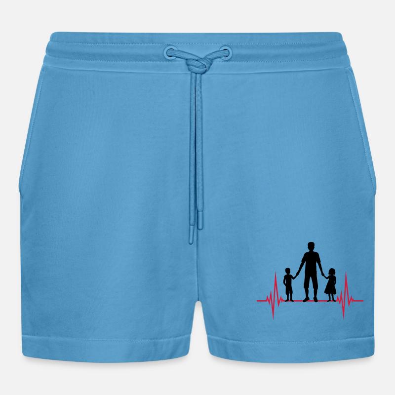 Frequenz 2 Kinder Papa - Organic Relaxed Cropped Shorts Made in EU -  Sol Blue