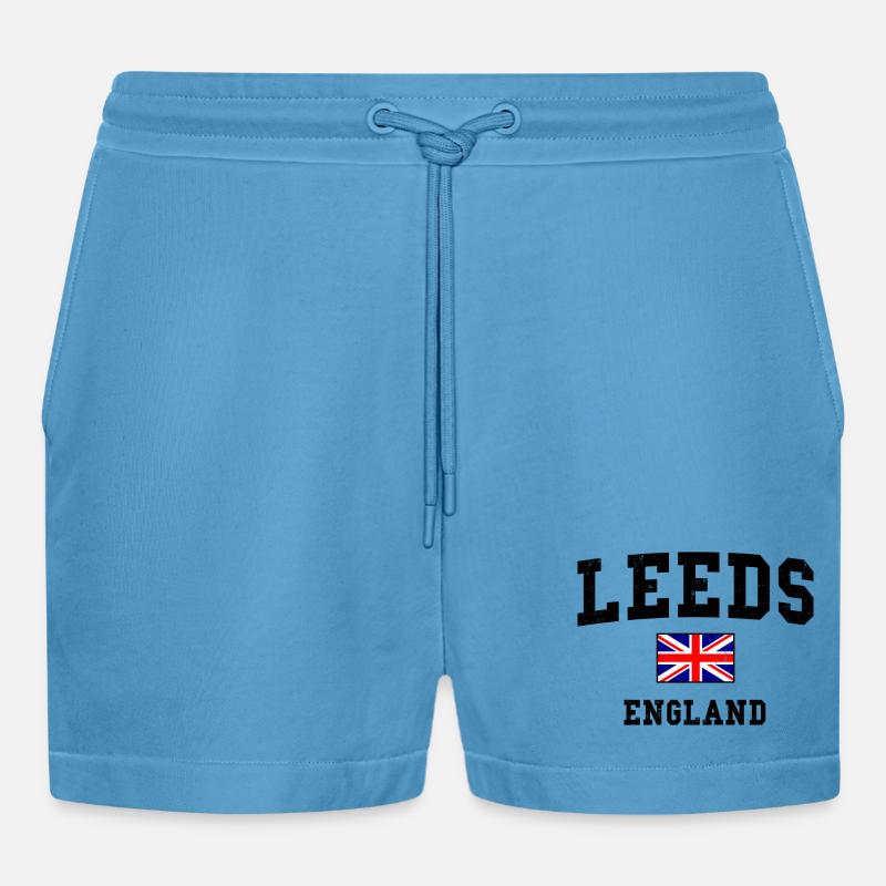 Conception du drapeau de Leeds, Angleterre - Short bio décontracté court fabriqué en UE -  Sol Blue