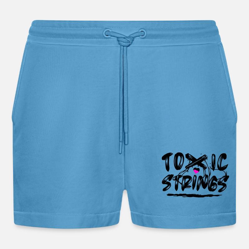Toxic Strings 2 Farben - Organic Relaxed Cropped Shorts Made in EU -  Sol Blue