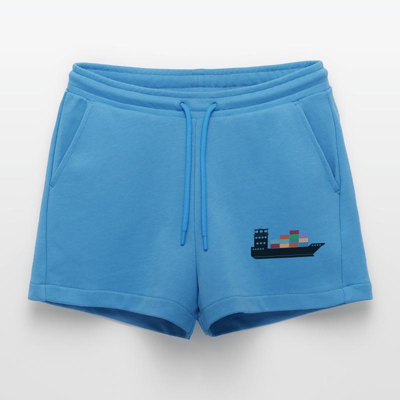Seecontainerschiff oder Boot mit Containern Organic Relaxed Cropped Shorts Made in EU