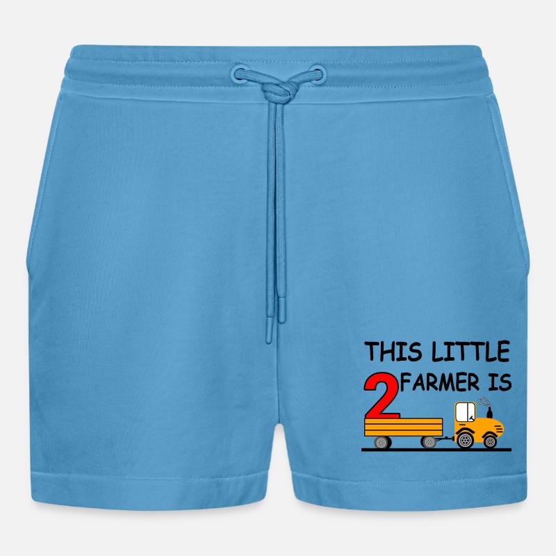 Traktor - Organic Relaxed Cropped Shorts Made in EU -  Sol Blue