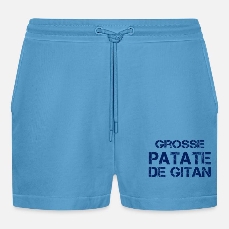 Grosse Patate de Gitan (bleu) - Short bio décontracté court fabriqué en UE -  Sol Blue