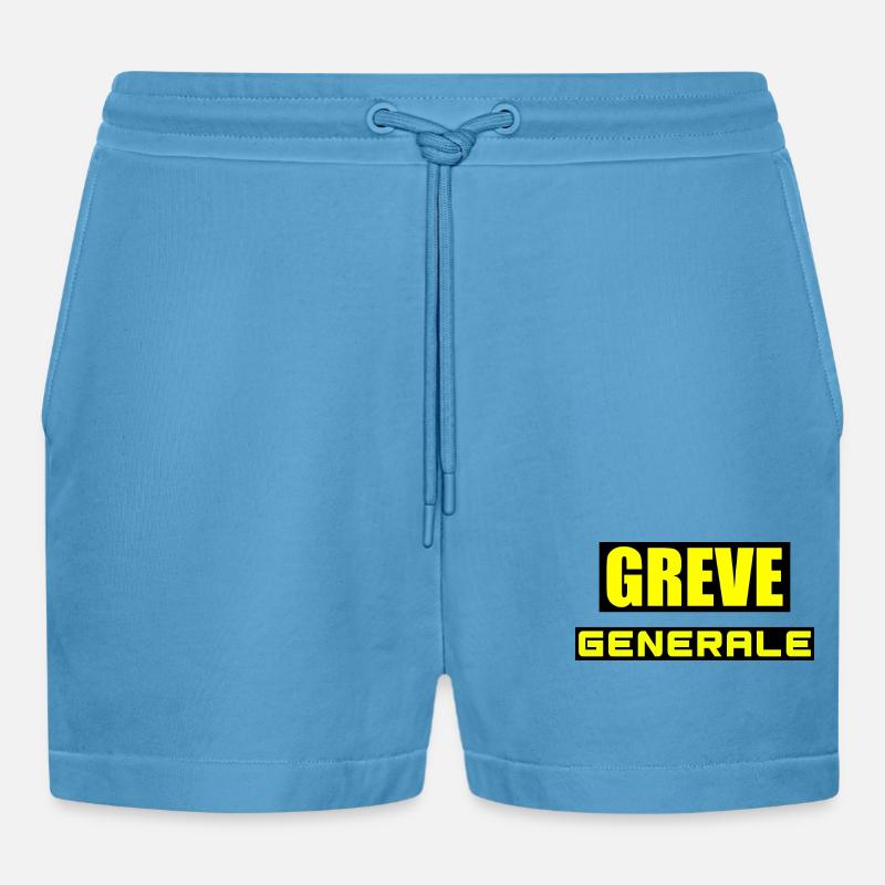 Grève générale - Short bio décontracté court fabriqué en UE - Sol Blue