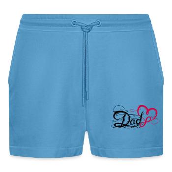 Papa Papa Fête des Pères Tatouage - Short bio décontracté court fabriqué en UE -  Sol Blue - Devant