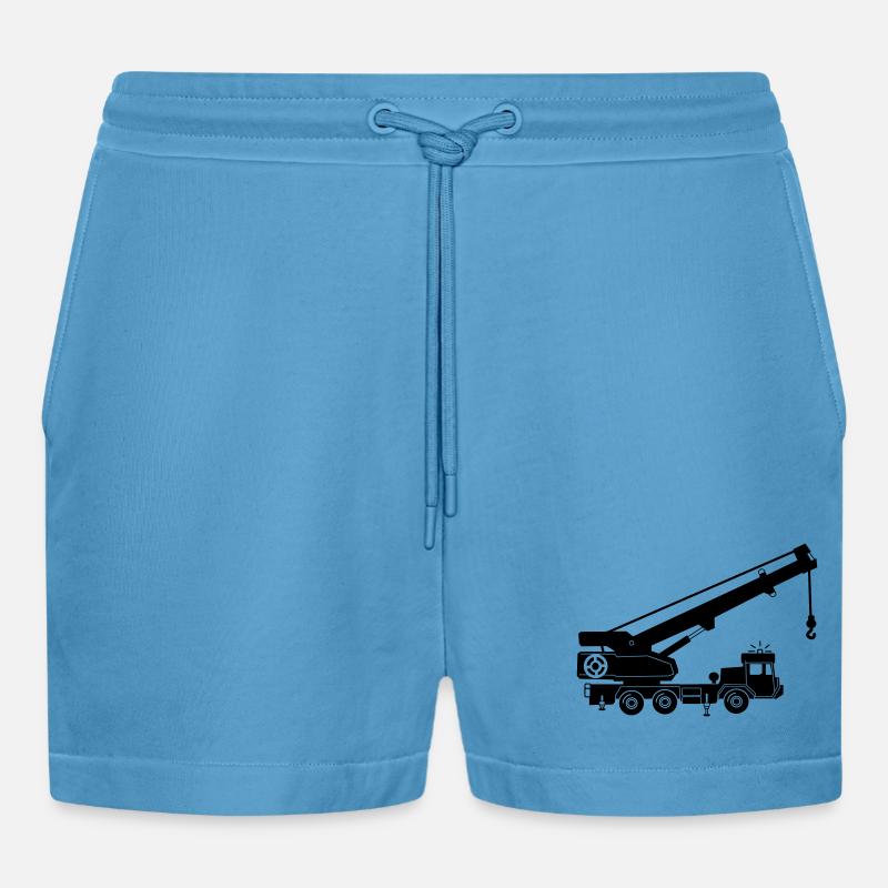 Kranwagen oder Abschleppwagen - Organic Relaxed Cropped Shorts Made in EU -  Sol Blue