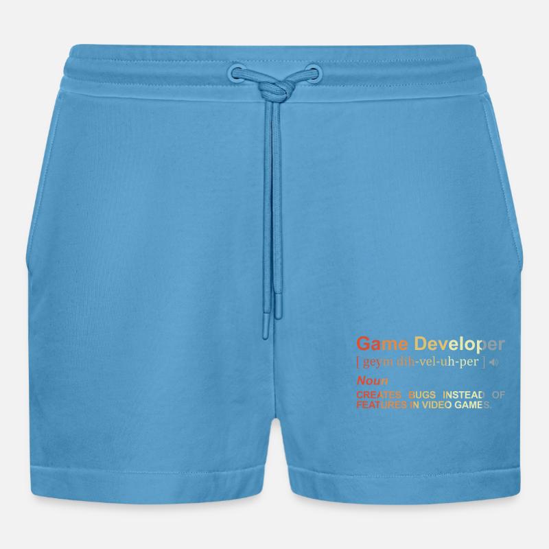 Game Developer Definition - Organic Relaxed Cropped Shorts Made in EU -  Sol Blue