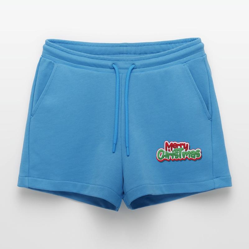 Joyeux Noël Graphique de script gras Short bio décontracté court fabriqué en UE