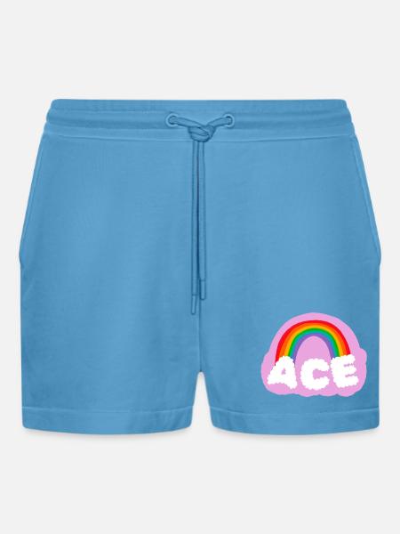 Asexuality, asexual, ace - Organic Relaxed Cropped Shorts Made in EU - Sol Blue