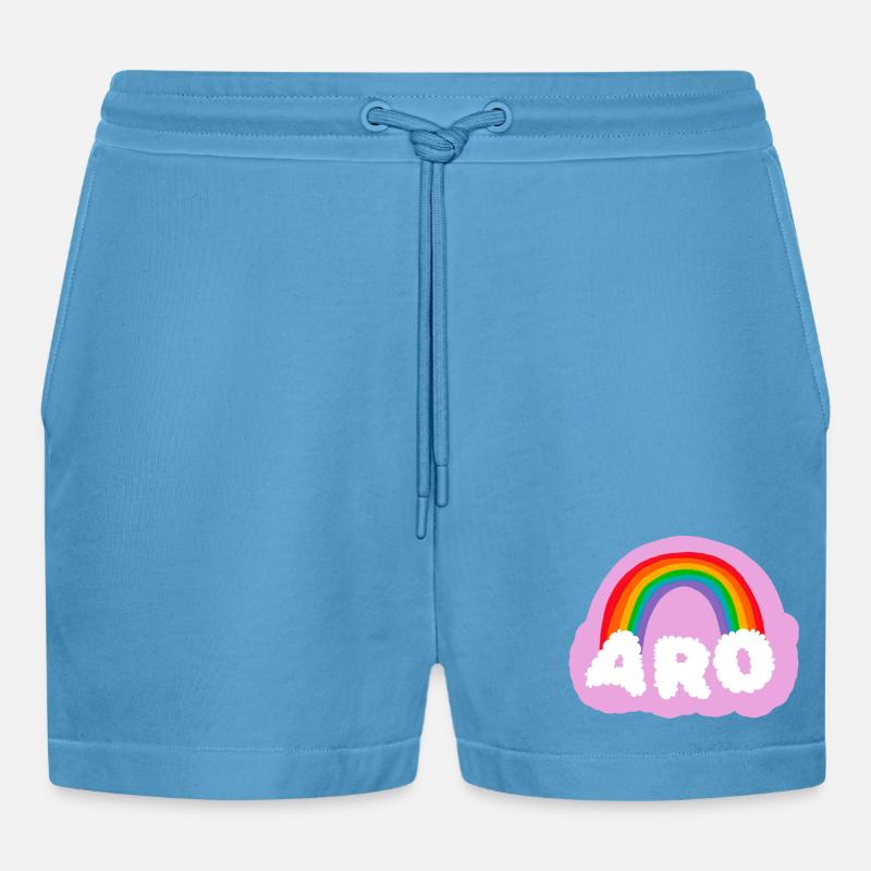 Aromanticism, aromantic, aro - Organic Relaxed Cropped Shorts Made in EU -  Sol Blue