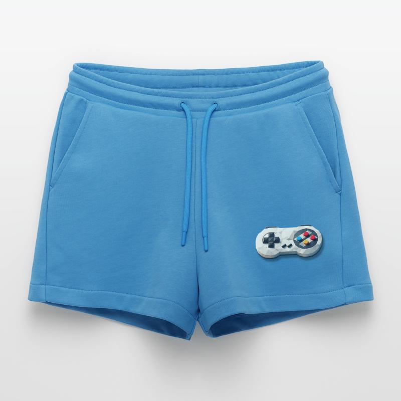 Retro Gaming Controller 16 Bit Konsole Organic Relaxed Cropped Shorts Made in EU