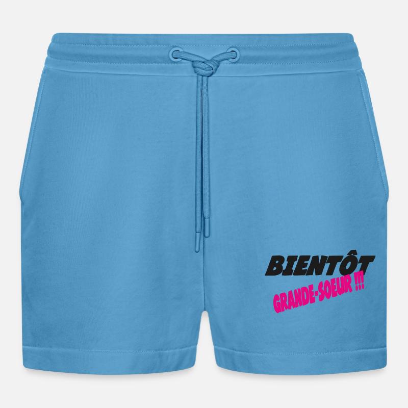Bald eine große Schwester - Organic Relaxed Cropped Shorts Made in EU -  Sol Blue