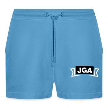 Emblème / Logo de l’enterrement de vie de garçon - Short bio décontracté court fabriqué en UE -  Sol Blue - Devant