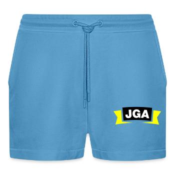 Emblème / Logo de l’enterrement de vie de garçon - Short bio décontracté court fabriqué en UE -  Sol Blue - Devant