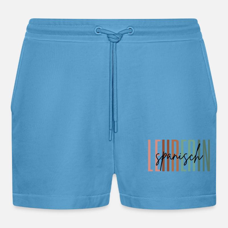 Lehrerin Spanisch Spanischlehrerin Geschenk - Organic Relaxed Cropped Shorts Made in EU -  Sol Blue