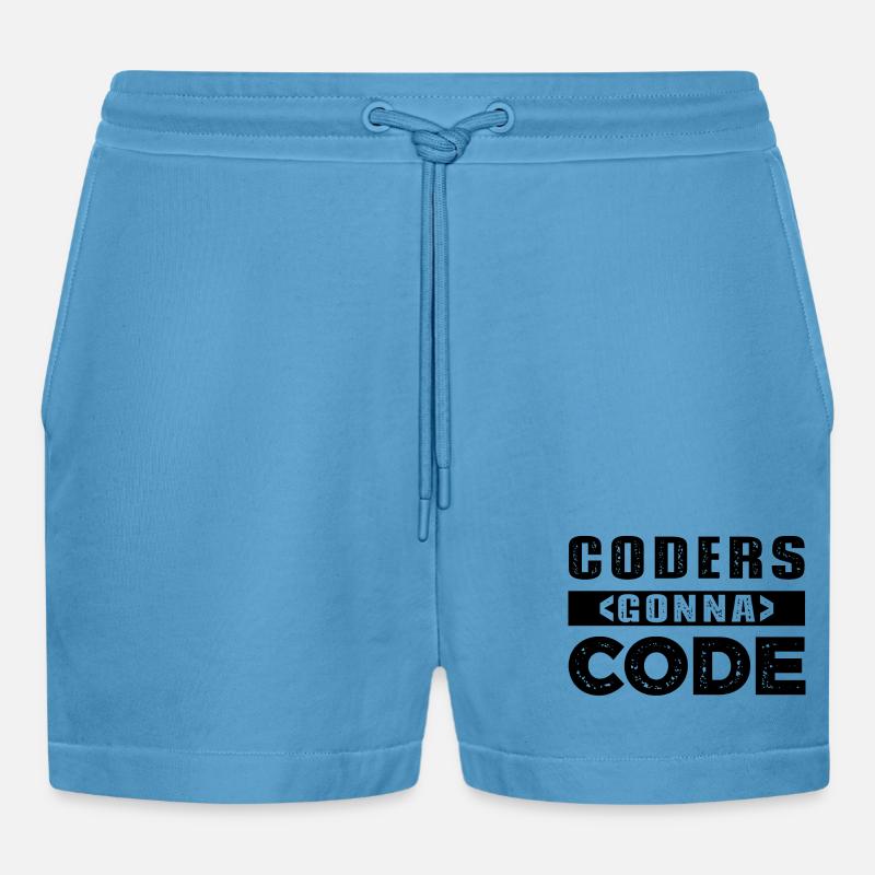 Coders Gonna Code - Organic Relaxed Cropped Shorts Made in EU -  Sol Blue