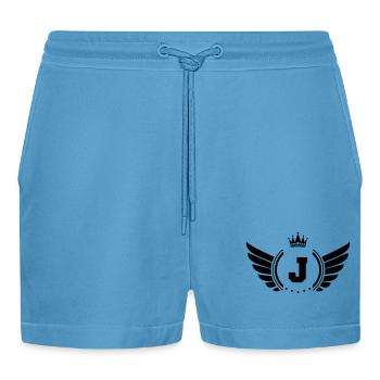 wappen j - Organic Relaxed Cropped Shorts Made in EU -  Sol Blue - Vorne