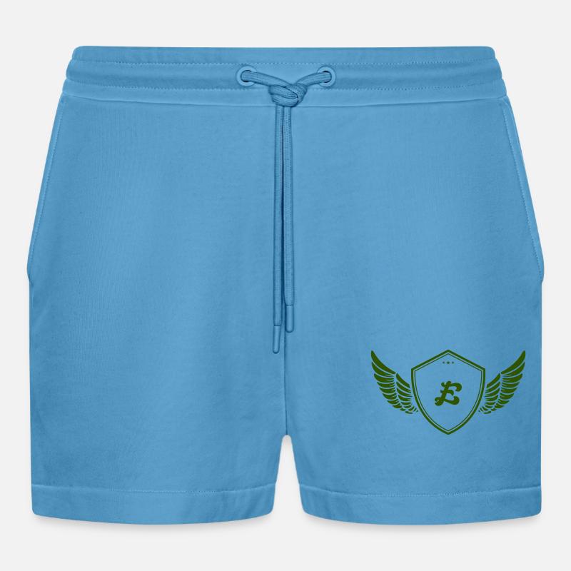 wappen e - Organic Relaxed Cropped Shorts Made in EU -  Sol Blue