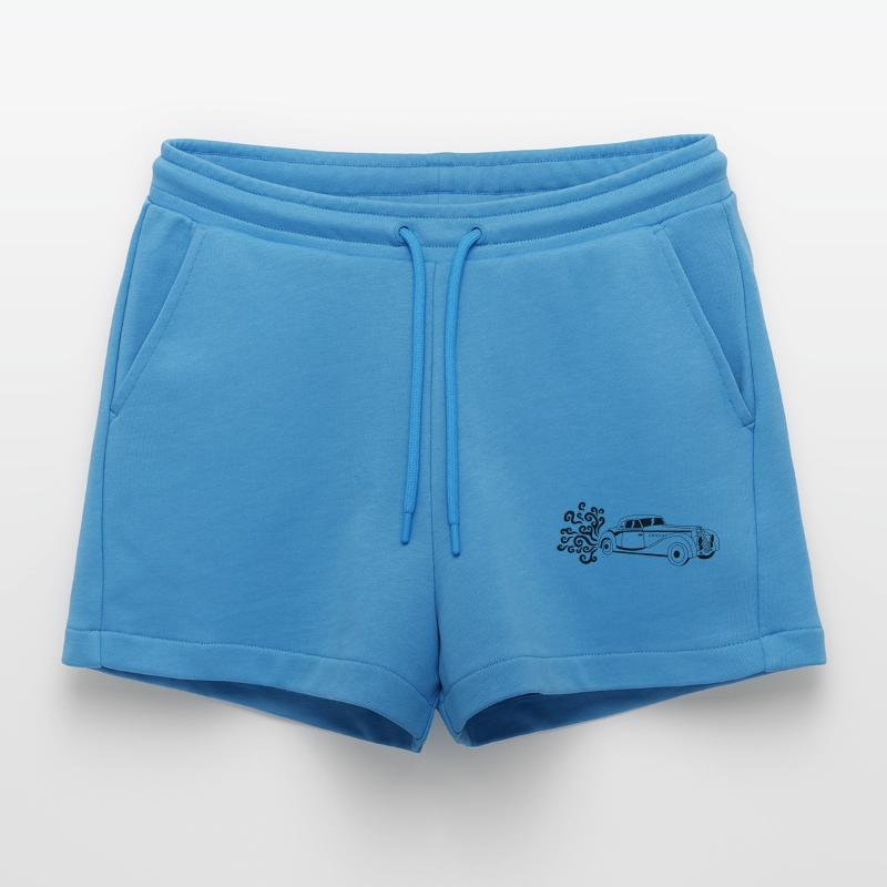 Schwarzer Oldtimer Organic Relaxed Cropped Shorts Made in EU