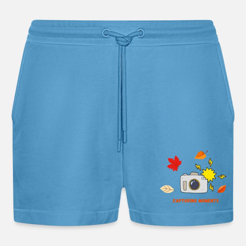 Der Herbst ist da - Organic Relaxed Cropped Shorts Made in EU - Sol Blue