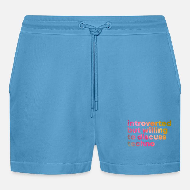 Techno Techno - Organic Relaxed Cropped Shorts Made in EU -  Sol Blue