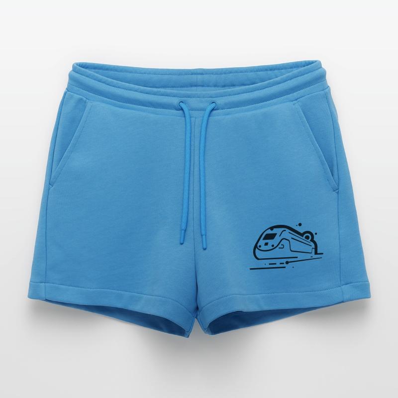 Train Comic Style Organic Relaxed Cropped Shorts Made in EU