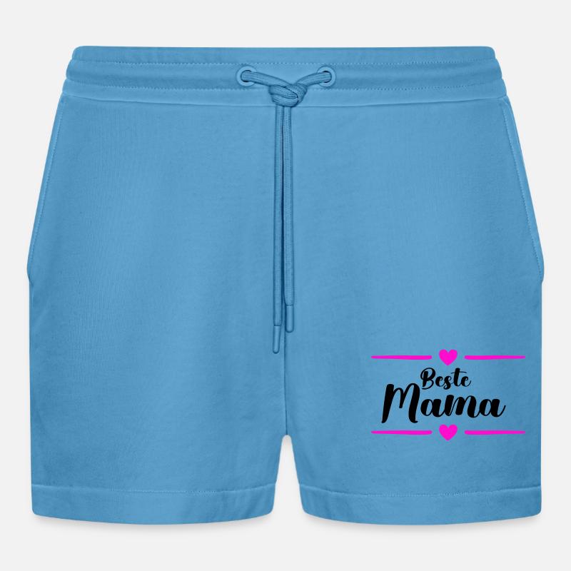 beste mama - Organic Relaxed Cropped Shorts Made in EU -  Sol Blue