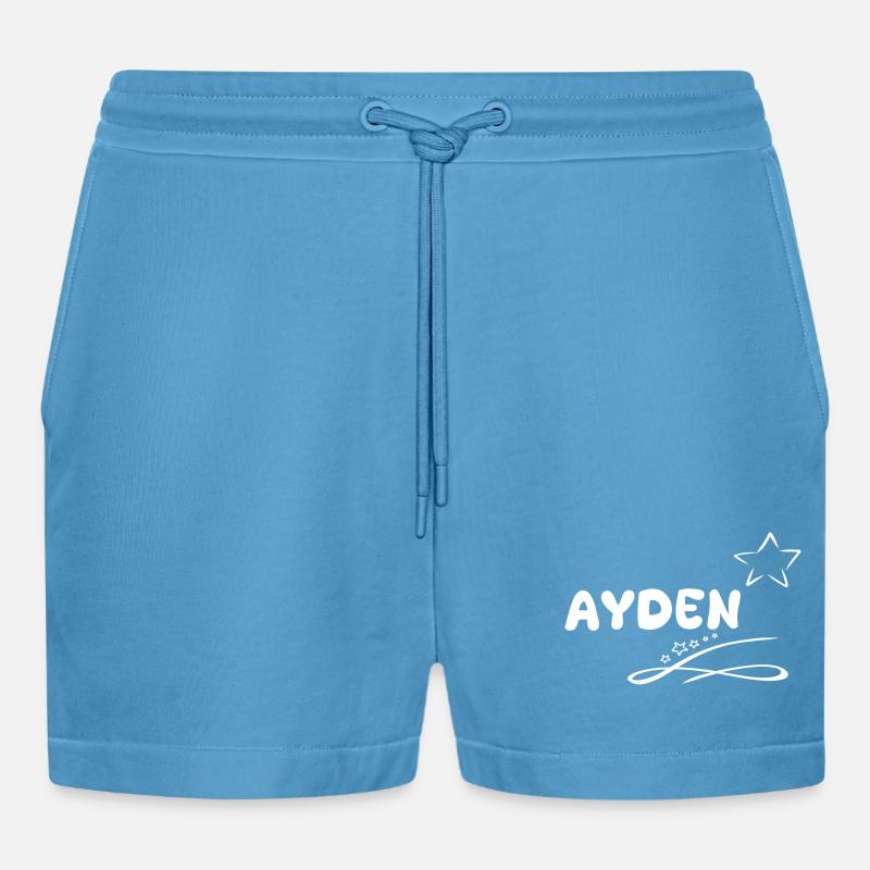 Gift for Ayden - Organic Relaxed Cropped Shorts Made in EU -  Sol Blue
