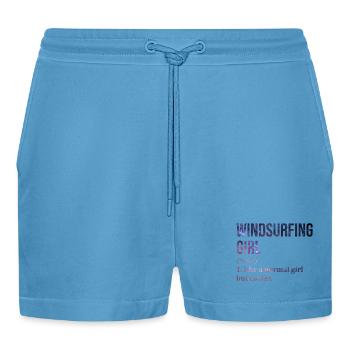Windsurfing - Organic Relaxed Cropped Shorts Made in EU -  Sol Blue - Front