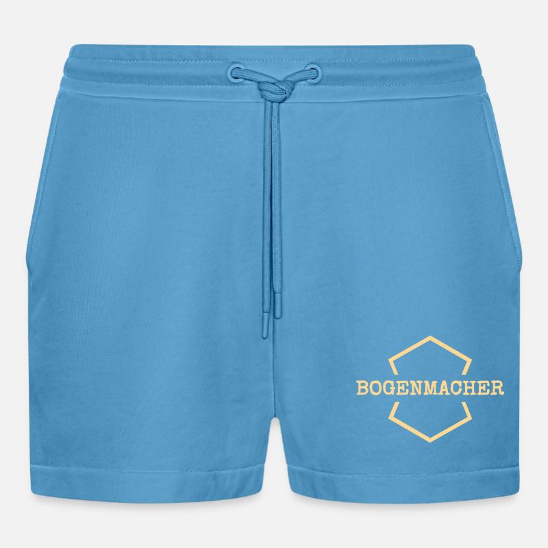 Work Bow Maker - Organic Relaxed Cropped Shorts Made in EU - Sol Blue