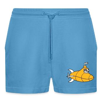 U-Boot Vogel Ente Kapitän Küken Süß Comic Cartoon - Organic Relaxed Cropped Shorts Made in EU -  Sol Blue - Vorne