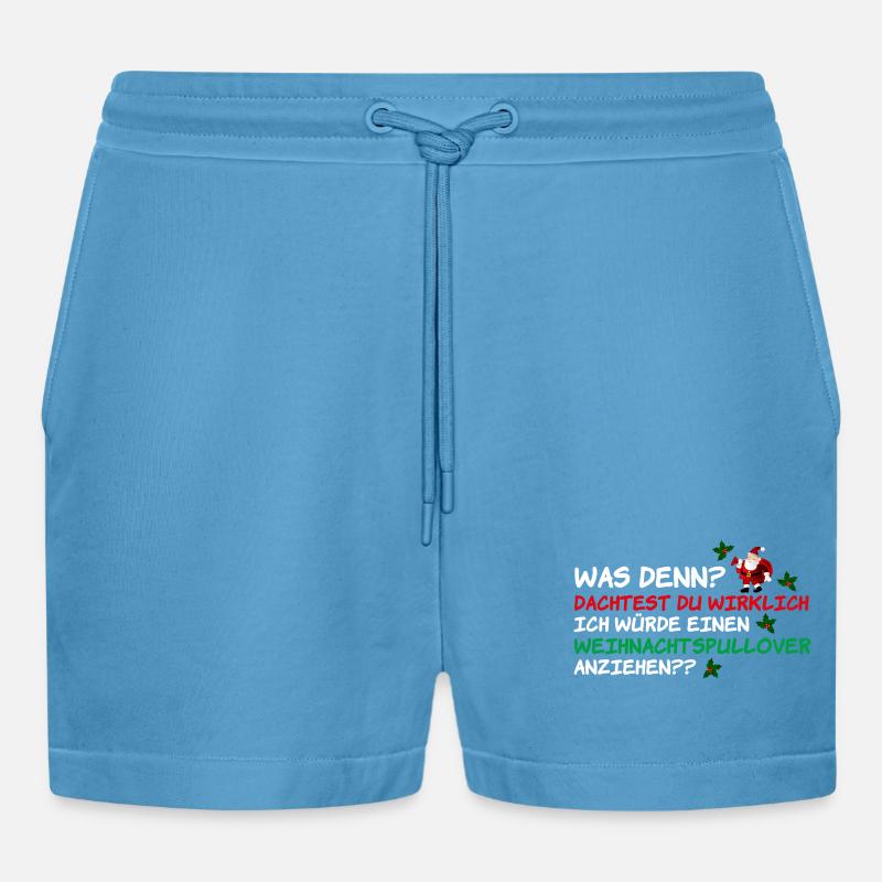 Weihnachtspullover Weihnachtsmann Weihnachten - Organic Relaxed Cropped Shorts Made in EU -  Sol Blue