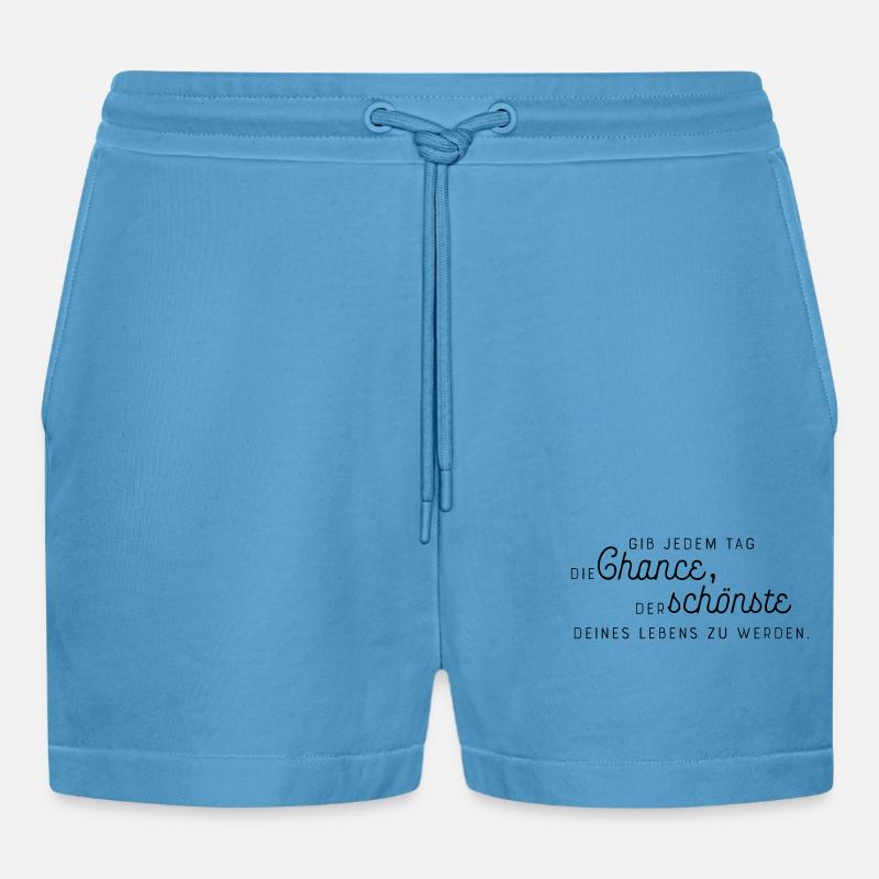 Abstrakte Farbexplosion auf Leinwand - Organic Relaxed Cropped Shorts Made in EU -  Sol Blue