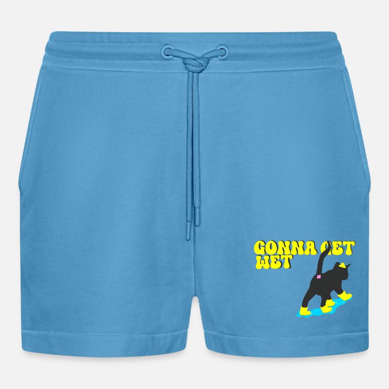 Let's get wet - Organic Relaxed Cropped Shorts Made in EU -  Sol Blue