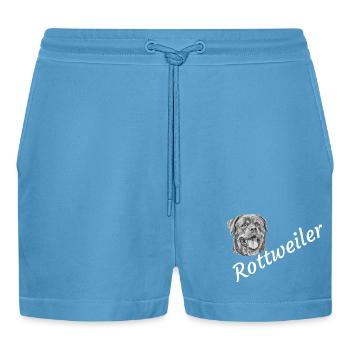 Rottweiler, chiens, tête de chien, chien de garde, chien de race, - Short bio décontracté court fabriqué en UE -  Sol Blue - Devant