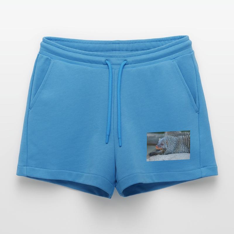 Gebänderte Manguste oder Zebramanguste Zebramanguste Organic Relaxed Cropped Shorts Made in EU