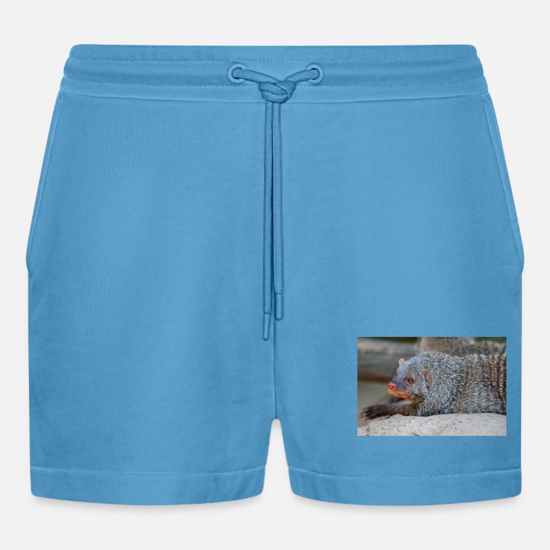 Gebänderte Manguste oder Zebramanguste Zebramanguste - Organic Relaxed Cropped Shorts Made in EU -  Sol Blue