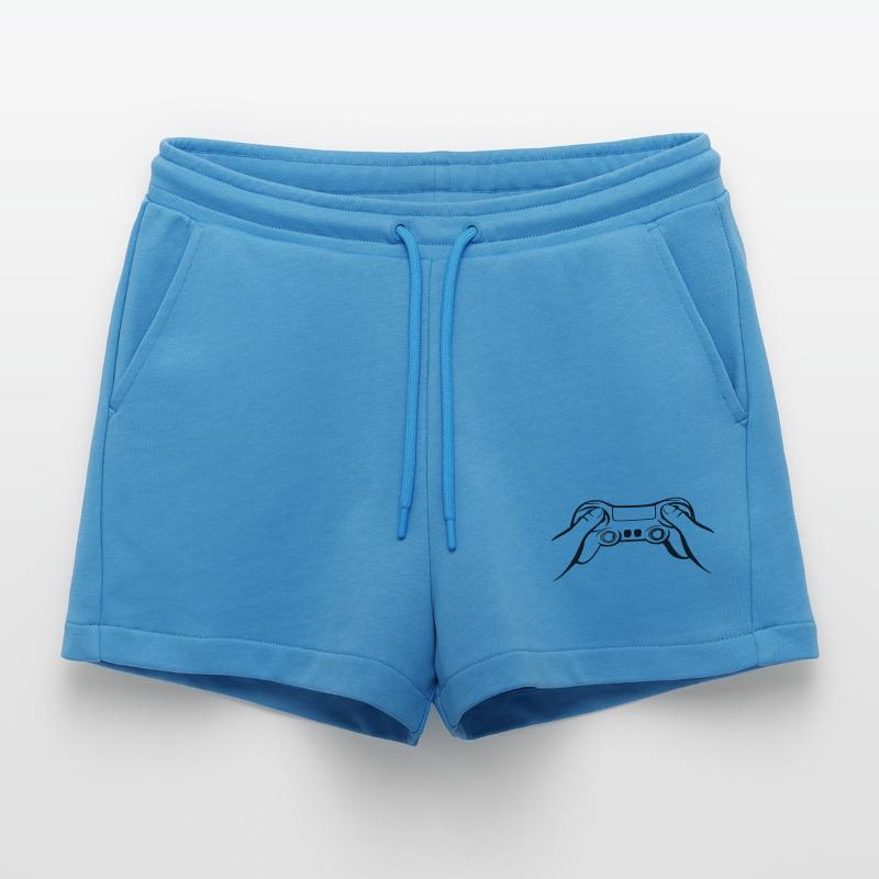 Gamecontroller black Organic Relaxed Cropped Shorts Made in EU