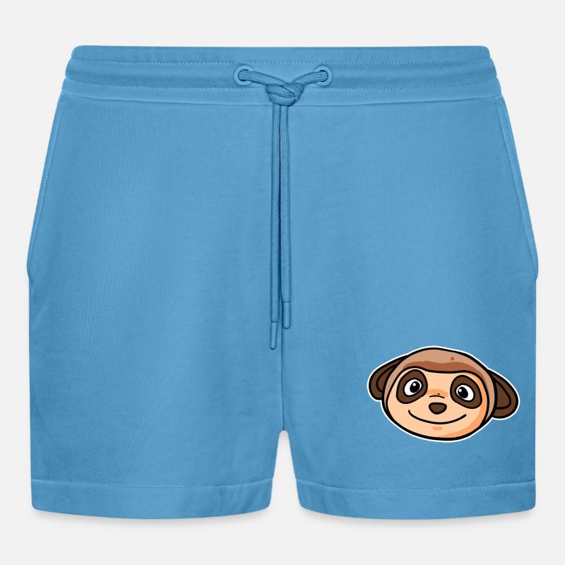 Erdmännchen Tier Kopf - Organic Relaxed Cropped Shorts Made in EU -  Sol Blue