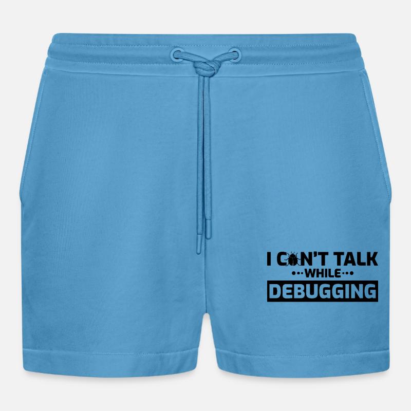 Ich kann beim Debuggen nicht sprechen - Organic Relaxed Cropped Shorts Made in EU -  Sol Blue