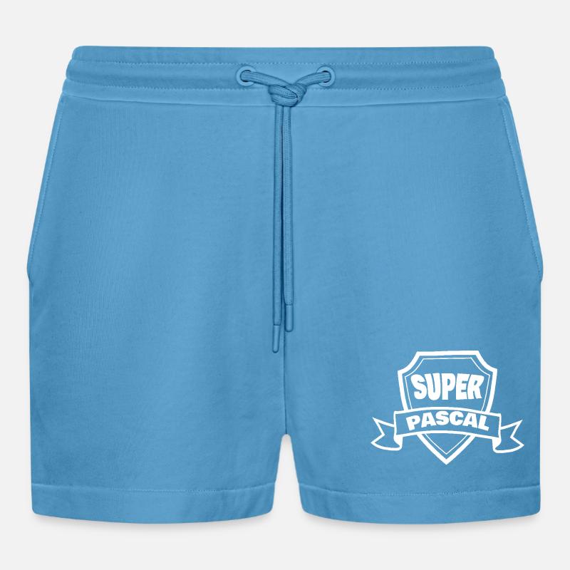 First name Pascal - Organic Relaxed Cropped Shorts Made in EU -  Sol Blue